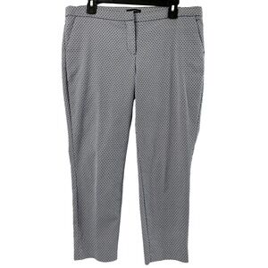 Willi Smith Ankle Pants Womens 12 Blue Black White Print  Stretch Capri Slacks‎